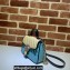 Gucci Diagonal GG Marmont Mini Top Handle Bag 583571 Butter/Pastel Blue 2021