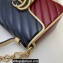 Gucci Diagonal GG Marmont Mini Top Handle Bag 583571 Navy Blue/Beige/Red 2021