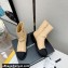 Chanel Calfskin and Grosgrain Ankle Boots G37808 Beige 2021