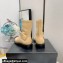 Chanel Calfskin and Grosgrain Ankle Boots G37808 Beige 2021
