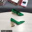 Dolce & Gabbana Heel 10.5cm Leather Pumps Green with DG Pop Heel 2021