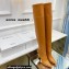 Amina Muaddi Clear Heel 9.5cm Leather Thigh-High Boots Brown 2021