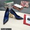 Dolce & Gabbana Heel 10.5cm Leather Pumps Snake Print Blue with DG Pop Heel 2021