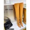 Amina Muaddi Clear Heel 9.5cm Leather Thigh-High Boots Brown 2021