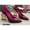 Dolce & Gabbana Heel 10.5cm Leather Pumps Snake Print Fuchsia with DG Pop Heel 2021