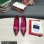Dolce & Gabbana Heel 10.5cm Leather Pumps Snake Print Fuchsia with DG Pop Heel 2021