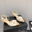 Chanel Camellia Open Shoes Slingbacks G38365 Lambskin White 2021