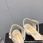 Chanel Camellia Open Shoes Slingbacks G38365 Lambskin White 2021