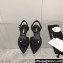 Chanel Camellia Open Shoes Slingbacks G38365 Grosgrain Black 2021