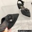 Chanel Camellia Open Shoes Slingbacks G38365 Grosgrain Black 2021
