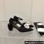 Chanel Camellia Open Shoes Slingbacks G38365 Grosgrain Black/White 2021
