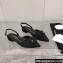 Chanel Camellia Slingbacks G38362 Grosgrain Black 2021