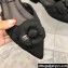 Chanel Camellia Slingbacks G38362 Grosgrain Black 2021