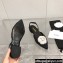 Chanel Camellia Slingbacks G38362 Grosgrain Black/White 2021