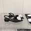 Chanel Camellia Slingbacks G38362 Grosgrain Black/White 2021