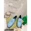 Gucci Chevron Leather Loafers with Double G 670399 Blue 2021