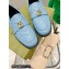 Gucci Chevron Leather Loafers with Double G 670399 Blue 2021