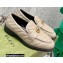 Gucci Chevron Leather Loafers with Double G 670399 Beige 2021