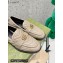 Gucci Chevron Leather Loafers with Double G 670399 Beige 2021