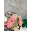 Gucci Shearling Merino Lining Chevron Leather Slippers with Double G 670400 Pink 2021