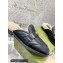 Gucci Shearling Merino Lining Chevron Leather Slippers with Double G 670400 Black 2021