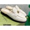 Gucci Shearling Merino Lining Chevron Leather Slippers with Double G 670400 White 2021