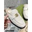 Gucci Shearling Merino Lining Chevron Leather Slippers with Double G 670400 White 2021