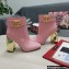 Dolce & Gabbana Heel 10.5cm Leather Ankle Boots Patent Pink with DG Karol Heel and Strap 2021