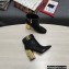 Dolce & Gabbana Heel 10.5cm Leather Ankle Boots Black with DG Karol Heel and Strap 2021