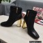 Dolce & Gabbana Heel 10.5cm Leather Ankle Boots Black with DG Karol Heel and Strap 2021