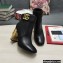 Dolce & Gabbana Heel 10.5cm Leather Ankle Boots Black with DG Karol Heel and Strap 2021