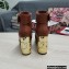 Dolce & Gabbana Heel 10.5cm Leather Ankle Boots Brown with DG Karol Heel and Strap 2021