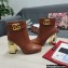 Dolce & Gabbana Heel 10.5cm Leather Ankle Boots Brown with DG Karol Heel and Strap 2021