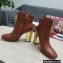 Dolce & Gabbana Heel 10.5cm Leather Ankle Boots Brown with DG Karol Heel and Strap 2021