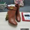 Dolce & Gabbana Heel 10.5cm Leather Ankle Boots Brown with DG Karol Heel and Strap 2021