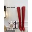 Amina Muaddi Heel 9.5cm Leather Thigh-High Boots Red 2021