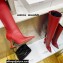 Amina Muaddi Heel 9.5cm Leather Thigh-High Boots Red 2021