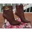 Dolce & Gabbana Heel 10.5cm Leather Ankle Boots Brown with Baroque DG Heel and Strap 2021