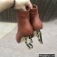Dolce & Gabbana Heel 10.5cm Leather Ankle Boots Brown with Baroque DG Heel 2021