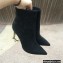 Dolce & Gabbana Heel 10.5cm Leather Ankle Boots Suede Black with Baroque DG Heel 2021