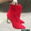 Dolce & Gabbana Heel 10.5cm Leather Ankle Boots Suede Red with Baroque DG Heel 2021
