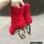 Dolce & Gabbana Heel 10.5cm Leather Ankle Boots Suede Red with Baroque DG Heel 2021
