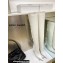 Amina Muaddi Clear Heel 9.5cm Leather Thigh-High Boots White 2021