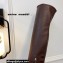 Amina Muaddi Clear Heel 9.5cm Leather Thigh-High Boots Coffee 2021