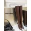 Amina Muaddi Clear Heel 9.5cm Leather Thigh-High Boots Coffee 2021