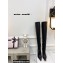 Amina Muaddi Clear Heel 9.5cm Leather Thigh-High Boots Black 2021