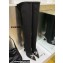 Amina Muaddi Heel 9.5cm Leather Thigh-High Boots Black with Crystal Bow 2021
