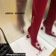 Amina Muaddi Heel 9.5cm Leather Thigh-High Begum Boots Dark Red 2021