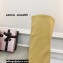 Amina Muaddi Heel 9.5cm Leather Thigh-High Begum Boots Apricot 2021