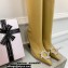 Amina Muaddi Heel 9.5cm Leather Thigh-High Begum Boots Apricot 2021